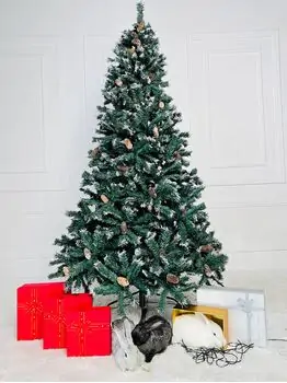 Christmas Tree With Pine Cones And Snow-Covered Branches საახალწლო ნაძვის ხე გირჩით და დათოვლილი ბოლოებით 210 სმ (OT011), 8 image