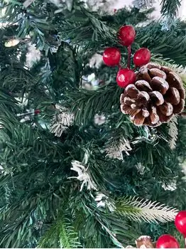 Christmas Tree With Pine Cones And Berries საახალწლო ნაძვის ხე შერეული სილიკონის წიწვებით გირჩით და კენკრით 240 სმ (OT2018), 3 image