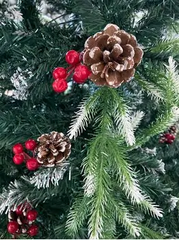 Christmas Tree With Pine Cones And Berries საახალწლო ნაძვის ხე შერეული სილიკონის წიწვებით გირჩით და კენკრით 240 სმ (OT2018), 5 image