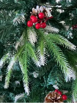 Christmas Tree With Pine Cones And Berries საახალწლო ნაძვის ხე შერეული სილიკონის წიწვებით გირჩით და კენკრით 240 სმ (OT2018), 4 image