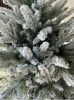 Snow-Covered Christmas Tree  დათოვლილი საახალწლო ნაძვის ხე სილიკონის ტოტებით 210 სმ (OT2001), 9 image