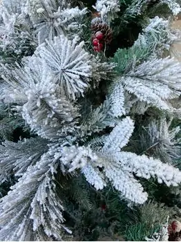 Snow-Covered Christmas Tree With Cones And Berries დათოვლილი საახალწლო ნაძვის ხე გირჩით და კენკრით 180 სმ (OT2019), 9 image