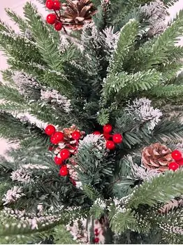 Christmas Tree With Pine Cones And Berries საახალწლო ნაძვის ხე შერეული სილიკონის წიწვებით, გირჩით და კენკრით 180 სმ (OT001), 9 image