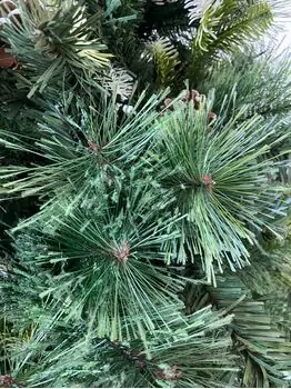 Christmas Tree With Pine Cones საახალწლო ნაძვის ხე შერეული სილიკონის წიწვებით და გირჩით 210 სმ (OT039), 8 image