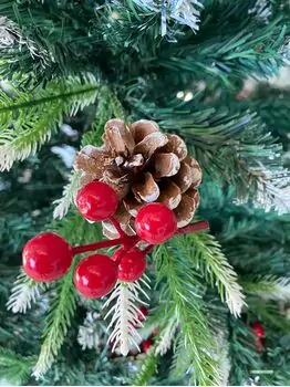 Christmas Tree With Pines Cones And Berries  საახალწლო ნაძვის ხე სილიკონის დათოვლილი ბოლოებით, გირჩით და კენკრით 210 სმ (OT2017), 3 image