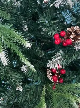 Christmas Tree With Pine Cones And Berries საახალწლო ნაძვის ხე შერეული სილიკონის წიწვებით გირჩით და კენკრით 240 სმ (OT2018), 7 image