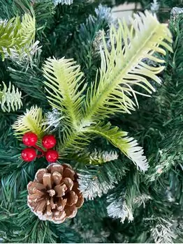 Christmas Tree With Pine Cones And Berries საახალწლო ნაძვის ხე შერეული სილიკონის წიწვებით გირჩით და კენკრით 280 სმ (OT2006), 15 image