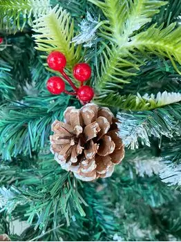 Christmas Tree With Pine Cones And Berries საახალწლო ნაძვის ხე შერეული სილიკონის წიწვებით გირჩით და კენკრით 280 სმ (OT2006), 13 image