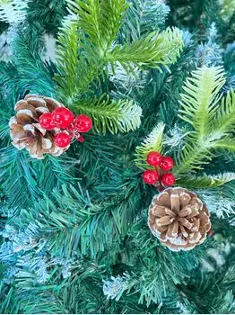 Christmas Tree With Pine Cones And Berries საახალწლო ნაძვის ხე შერეული სილიკონის წიწვებით გირჩით და კენკრით 280 სმ (OT2006), 12 image