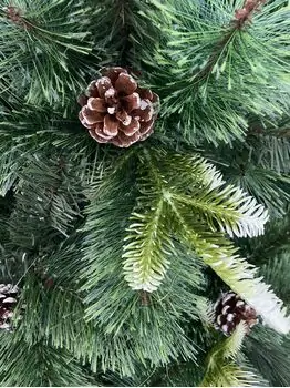 Christmas Tree With Pine Cones საახალწლო ნაძვის ხე შერეული სილიკონის წიწვებით და გირჩით 210 სმ (OT039), 6 image