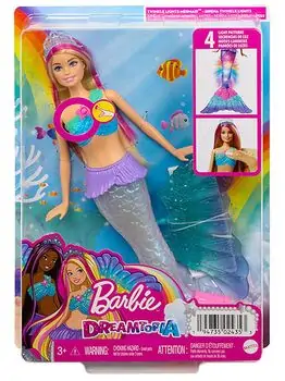 Barbie Dreamtopia Sparkling Mermaid Blue MTL-HDJ36 ქალთევზა მანათობელი კუდით, 7 image