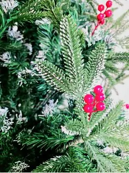 Christmas Tree With Berries საახალწლო ნაძვის ხე სილიკონის შერეული წიწვებით და კენკრით 210 სმ (OT035), 11 image