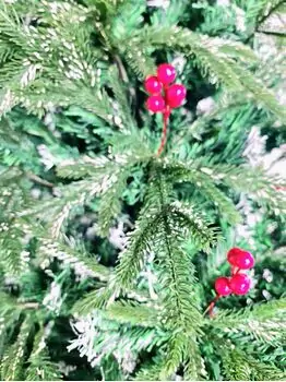 Christmas Tree With Berries საახალწლო ნაძვის ხე სილიკონის შერეული წიწვებით და კენკრით 210 სმ (OT035), 8 image