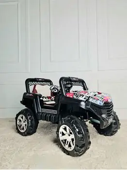 Kids Jeep White -ელექტრო მანქანა ტყავის სავარძლით, 4 image