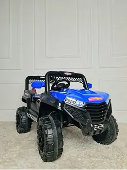 Kids Mitsubishi Jeep Blue -ელექტრო მანქანა ტყავის სავარძლით, 3 image
