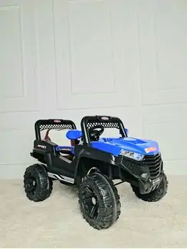 Kids Mitsubishi Jeep Blue -ელექტრო მანქანა ტყავის სავარძლით, 2 image