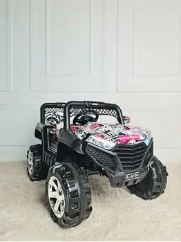 Kids Jeep White -ელექტრო მანქანა ტყავის სავარძლით, 2 image
