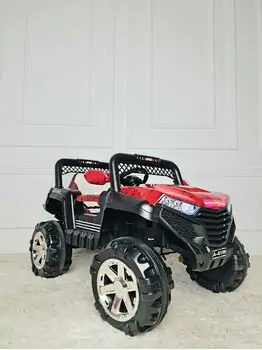 Kids Jeep Red -ელექტრო მანქანა ტყავის სავარძლით, 3 image