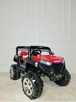 Kids Jeep Red -ელექტრო მანქანა ტყავის სავარძლით, 2 image