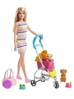 Barbie's Doll With Walking Dogs Playset MTL-GHV92 ბარბის თოჯინა ძაღლით და აქსესუარებით, 5 image