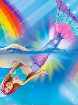 Barbie Dreamtopia Sparkling Mermaid Blue MTL-HDJ36 ქალთევზა მანათობელი კუდით, 6 image