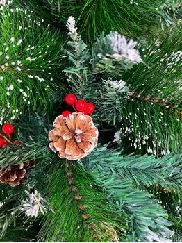 Christmas Tree With Pine Cones And Berries 180 CM ნაძვის ხე დათოვლილი ბოლოებით გირჩით და კენკრით (OT024), 12 image