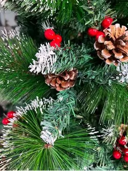 Christmas Tree With Pine Cones And Berries 180 CM ნაძვის ხე დათოვლილი ბოლოებით გირჩით და კენკრით (OT024), 15 image