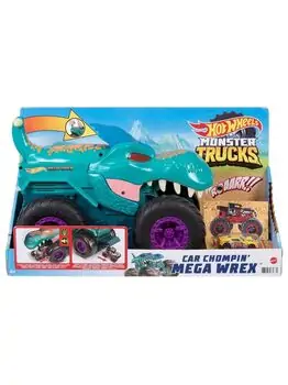 Hot Wheels Monster Trucks Car Eater Mega Wrex Green MTL-GYL13 მონსტრი მანქანა, 6 image