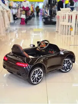 Tesla For Kids Black - ელექტრო მანქანა ტყავის სავარძლით, 2 image
