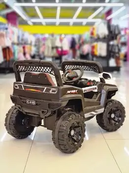 Kids Mitsubishi Jeep White -ელექტრო მანქანა ტყავის სავარძლით, 2 image