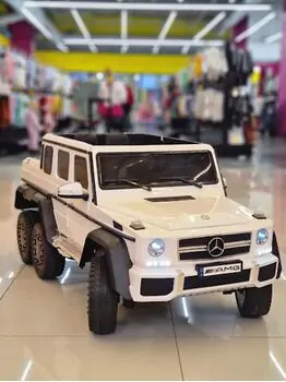Mercedes Benz G65 White - ელექტრო მანქანა ტყავის სავარძლით