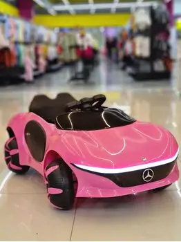 Mercedes-Benz Electric Car Pink -ელექტრო მანქანა ტყავის სავარძლით