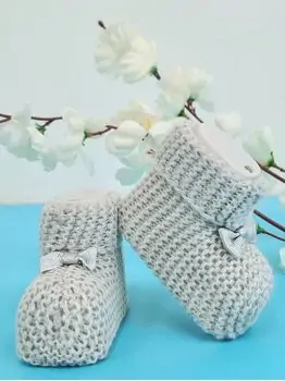 Baby Knitted Socks 4022 BABYMY საბავშვო წინდები GREY, 2 image
