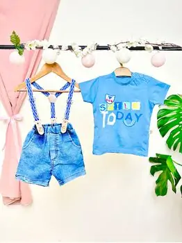 Short And Shirt Set Smile To Day  კომბინიზონი