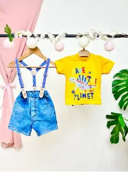 Save The Planet Short And Shirt Set კომბინიზონი