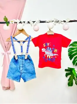 Save The Planet Short And Shirt Set კომბინიზონი