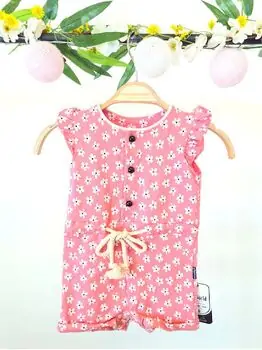 Romper Pink Flowers საბავშვო რომპერი