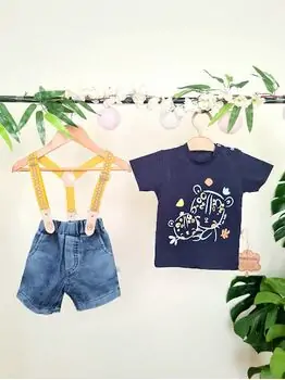 Short And Shirt Set Little Panda  კომბინიზონი