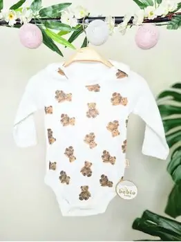 Lovely Bear Bodysuit BEBIO 2169 White ჩვილის ბოდე