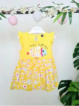 Cute Fish საბავშვო კაბა 16552  Miniworld Yellow