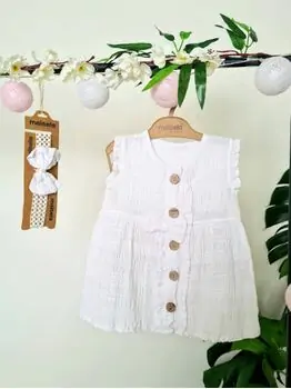 Vintage Summer Dress 2in1 Set  ჩვილის საზაფხულო კაბა