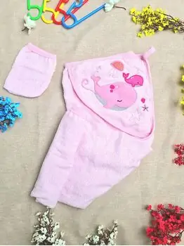 Bobix Hooded Towel Seaside Print Pink საბავშვო პირსახოცი, 2 image