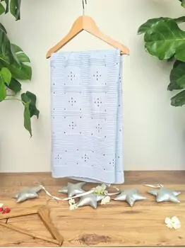 Bobix Knitted Baby Blanket Blue Tafyy 12033 ჩვილის პლედი