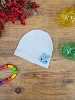 Bobix Baby Hats Little Animals White ახალშობილის ქუდი