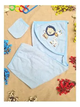Bobix Hooded Towel Little Animals Blue საბავშვო პირსახოცი