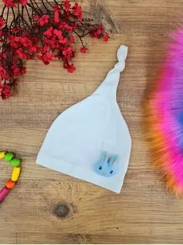 Bobix Baby Hats Little Animals White ახალშობილის ქუდი