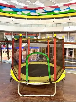 METAL &PLASTIC TRAMPOLINE 140cm Yellow -  ბატუტი