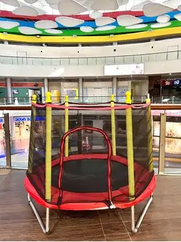 METAL & PLASTIC TRAMPOLINE 140cm Red - ბატუტი