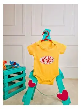 Bebio Bodysuit KitKat Yellow - ჩვილის ბოდე