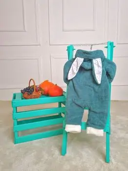 Baby Romper Fluffy Bunny Dark Green რომპერი, 2 image